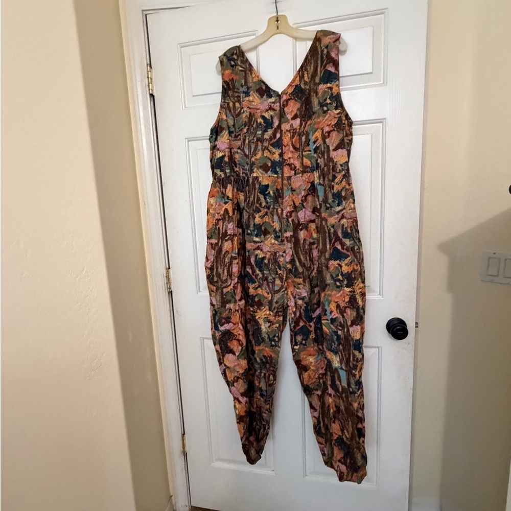 Lucy & Yak Bowie Sleeveless Corduroy Jumpsuit in Nevada Print Size 20 Boutique